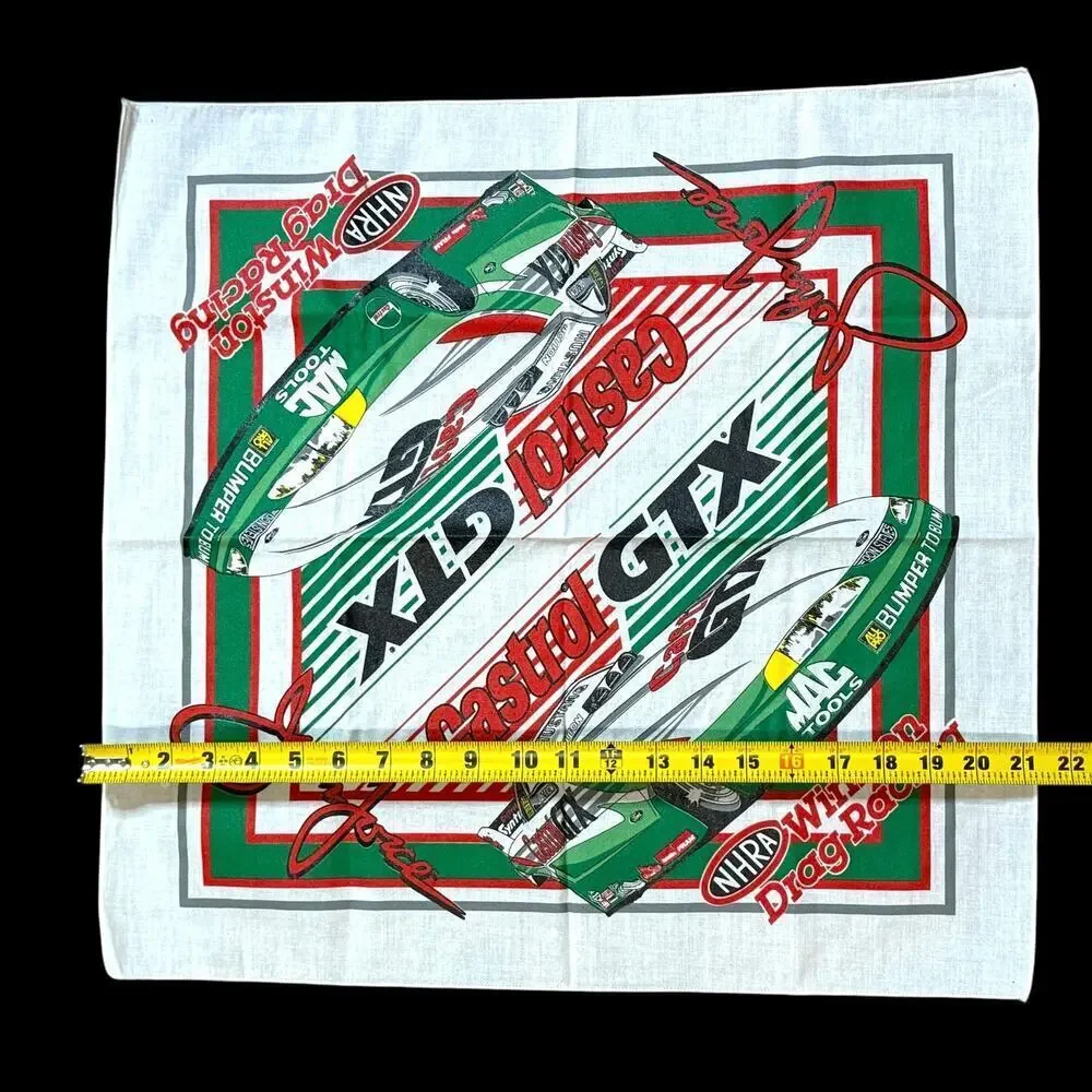 VTG John Force Castrol GTX NHRA Winston Drag Racing Bandana 1990’s Collectible